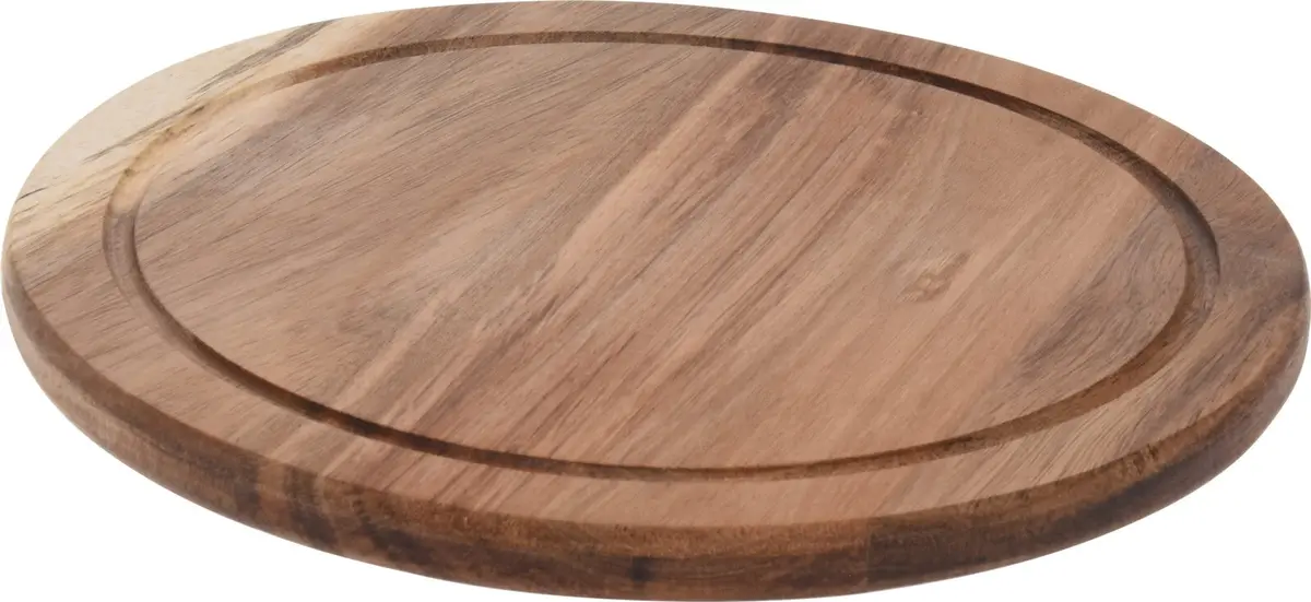 Cookinglife Snijplank Hout Acacia Pure Wood Ø 30 Cm - Ronde Snijplank Met Sapgeul 1