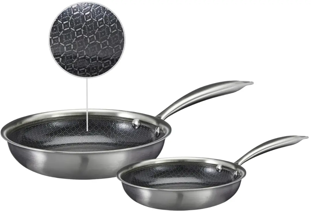 Cookinglife Koekenpannenset Hexacook - Hybride Pan 2-Delig Ø 24 & 28 Cm - Non Stick - Geschikt Voor Alle Warmtebronnen - Keramische Anti-Aanbaklaag 1
