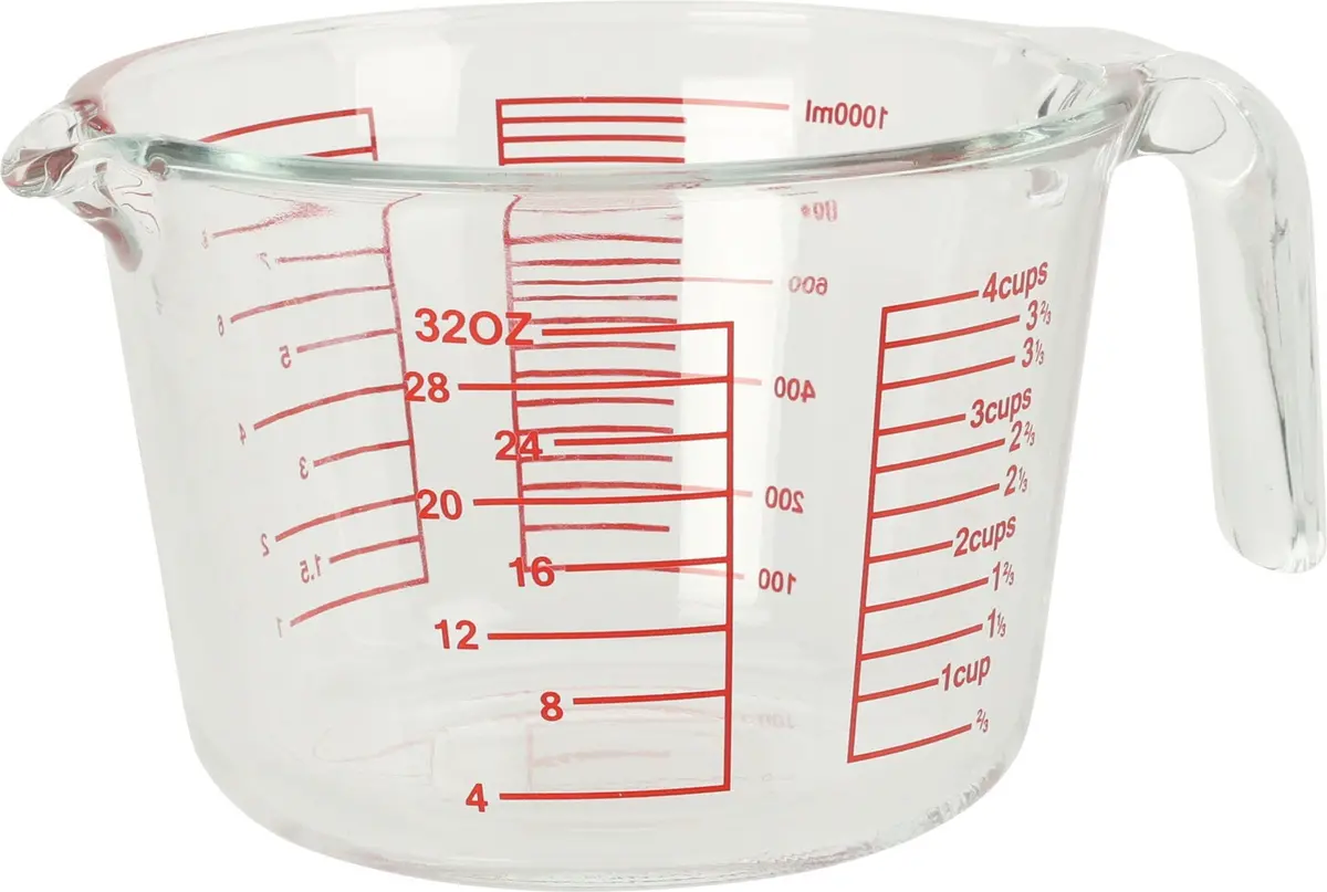 Cookinglife Maatbeker Borosilicaat Glas 1 Liter - Afmeten Vloeistoffen En Ingrediënten 1