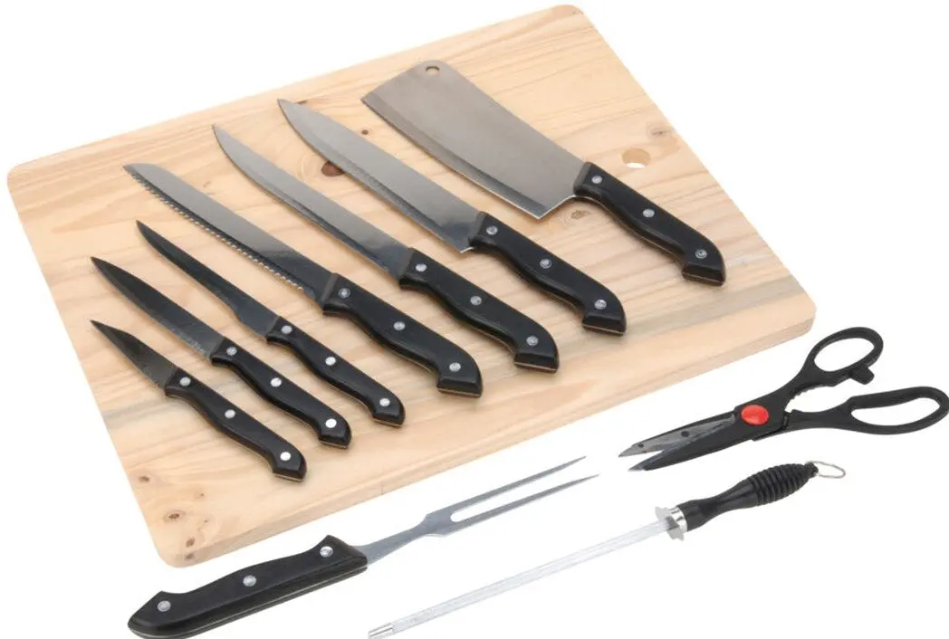 Cookinglife Messenset 11-Delig Rvs Met Snijplank 45 X 35 Cm - Keukenaccessoires 1