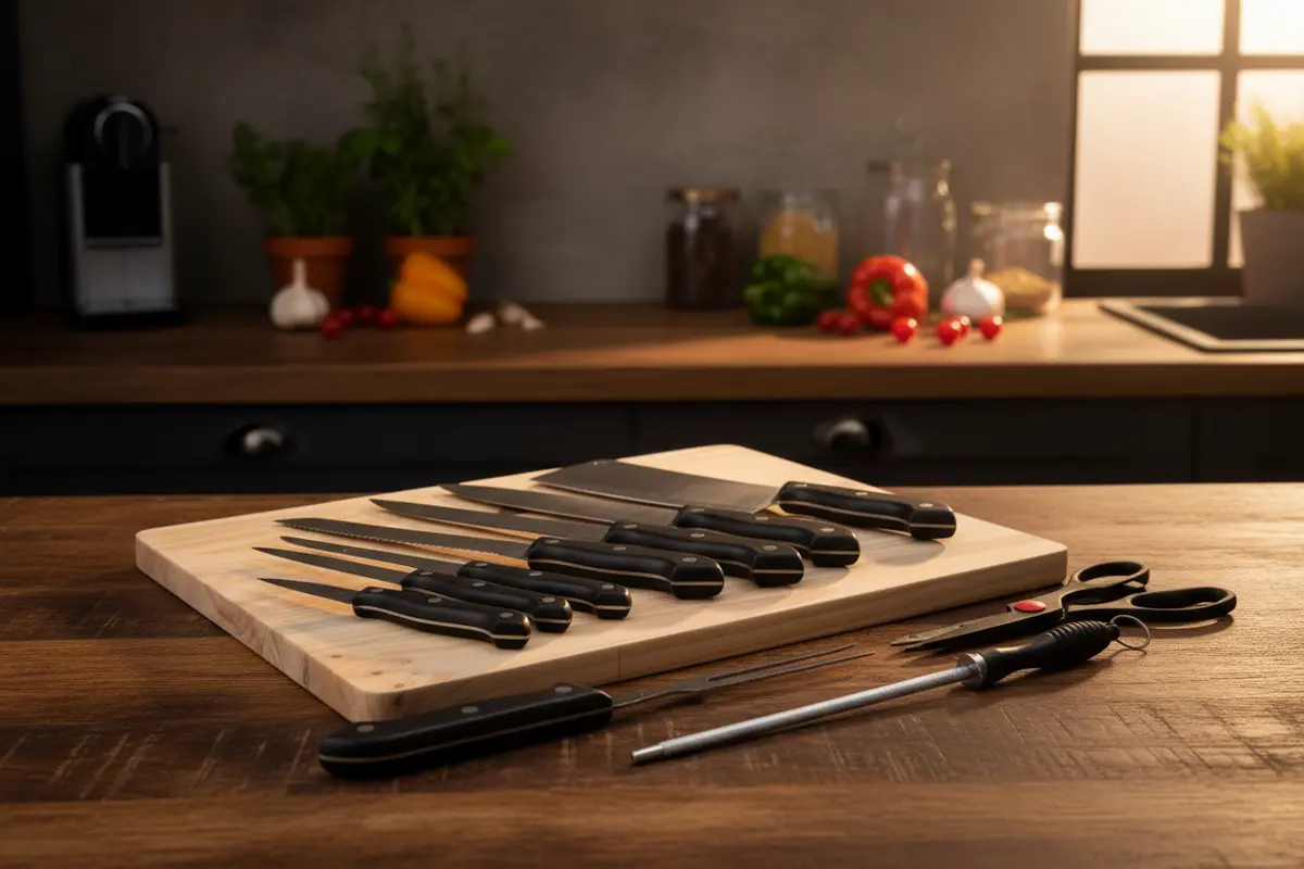 Cookinglife Messenset 11-Delig Rvs Met Snijplank 45 X 35 Cm - Keukenaccessoires 2