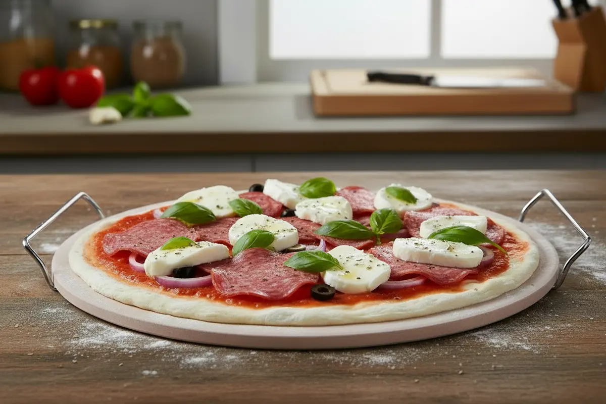 Cookinglife Pizzasteen Met Houder Fire & Flavour Ø 33 Cm - Hittebestendig Steen - Bbq En Oven Gebruik 2