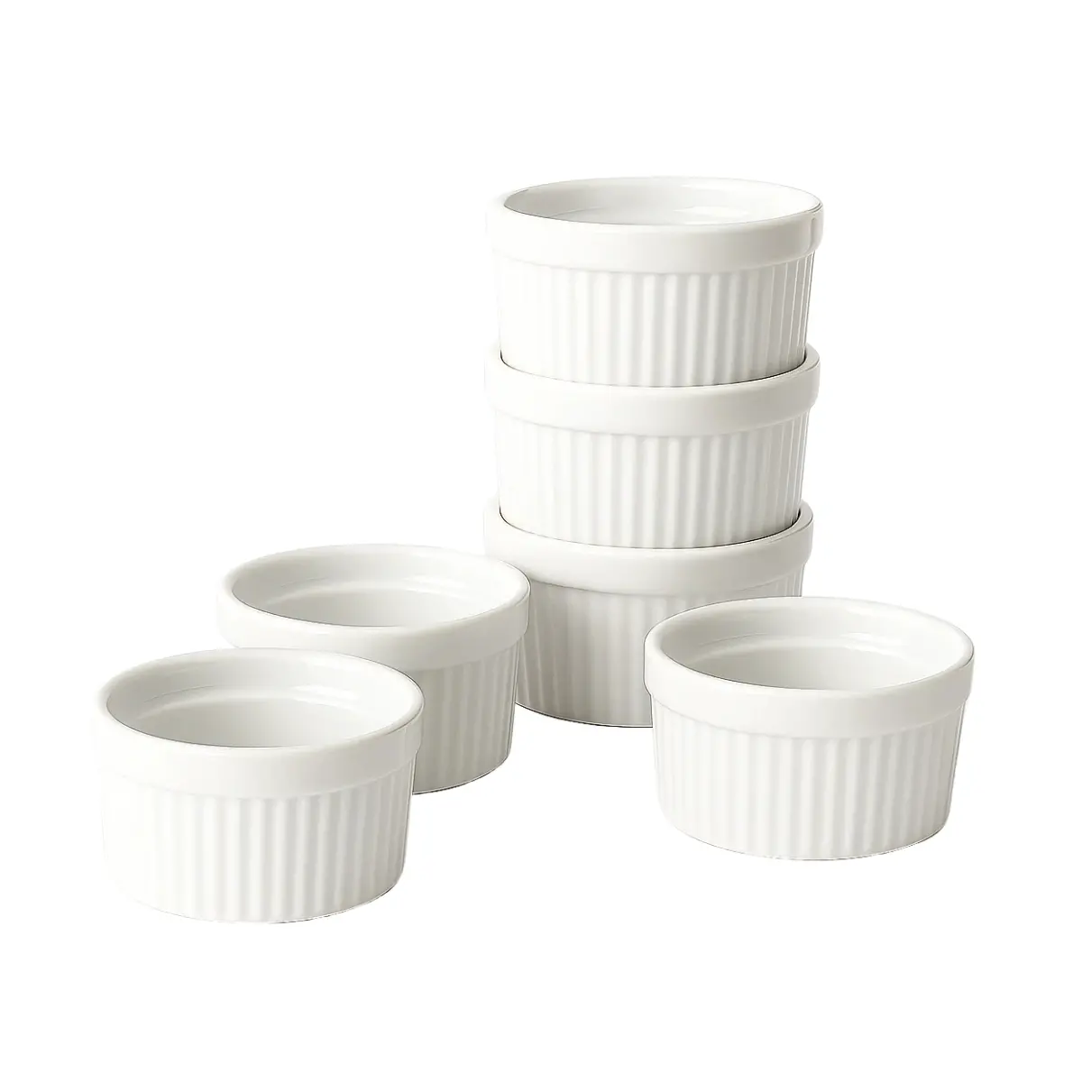Cookinglife Ramekins / Soufflébakje / Creme Brulee Schaaltjes - Wit Ø 9 Cm - 6 Stuks 1