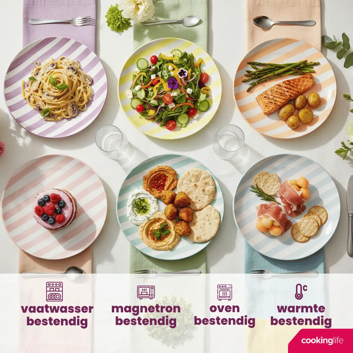 Cookinglife Dinerborden Spring Vibes Ø 26.5 Cm - 6 Stuks 2