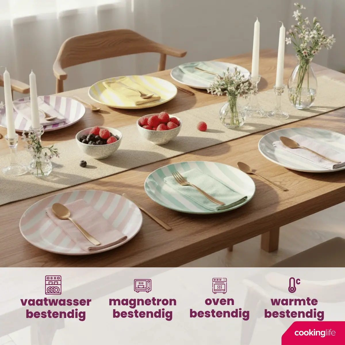 Cookinglife Ontbijtborden / Dessertborden Spring Vibes Ø 19 Cm - 6 Stuks 2