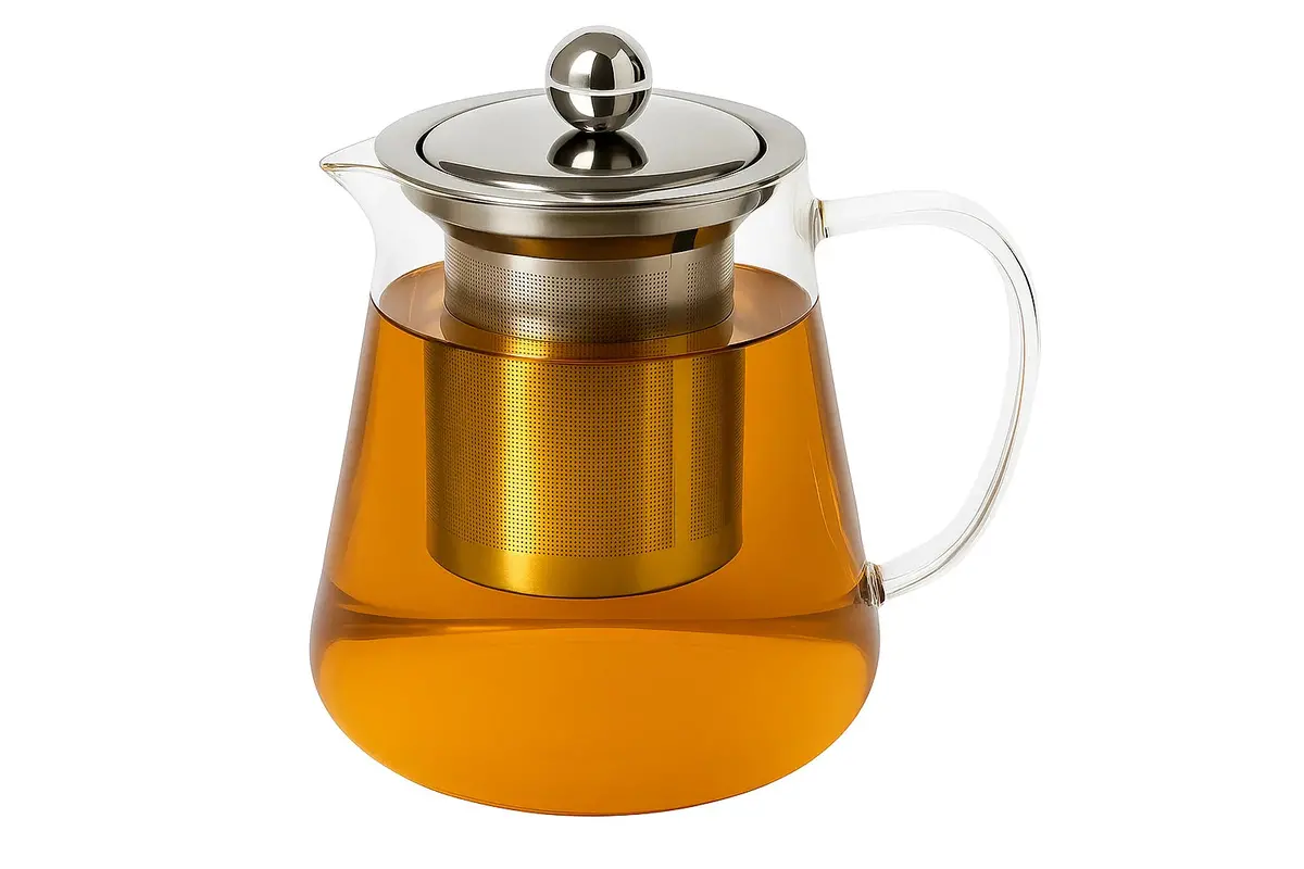 Cookinglife Theepot Met Rvs Filter - Borosilicaatglas - 950 Ml 1