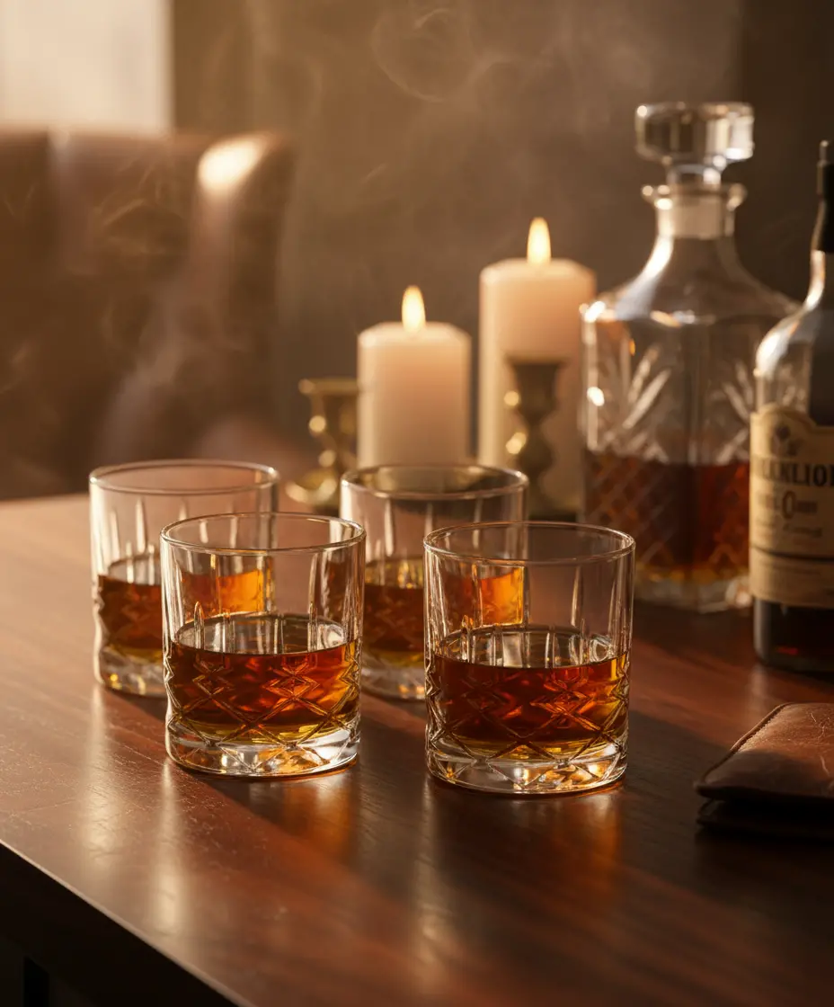 Cookinglife Whiskey Set, Whiskey Karaf 900 Ml + 4 Whiskey Glazen 230 Ml 2