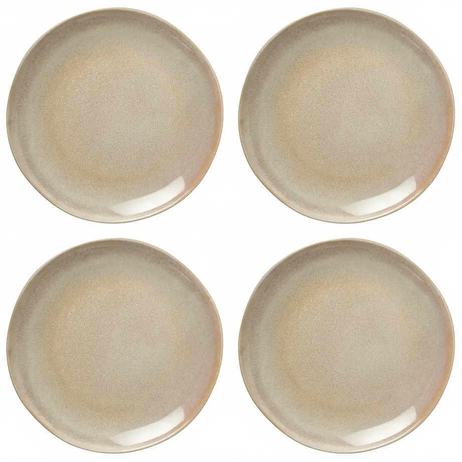 Cookinglife Ontbijtborden / Dessertborden Serene Zand Ø 20 Cm - Aardewerk - 4 Stuks 1