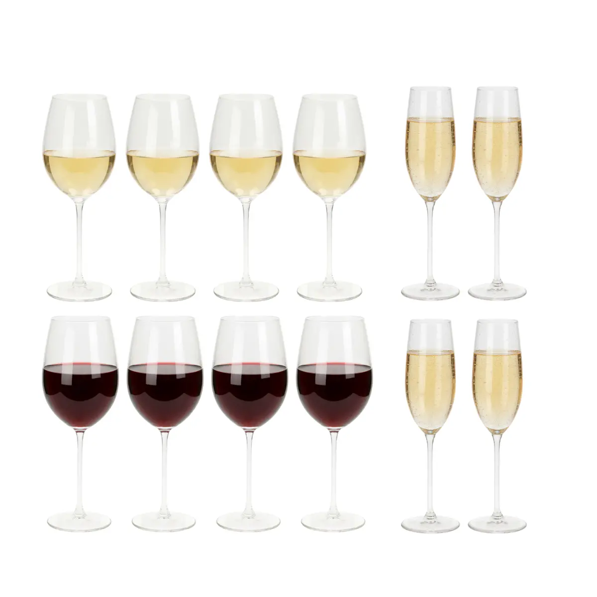 Cookinglife Wijnglazenset Solare 12-Delig - Rode Wijnglazen + Witte Wijnglazen + Champagneglazen 1