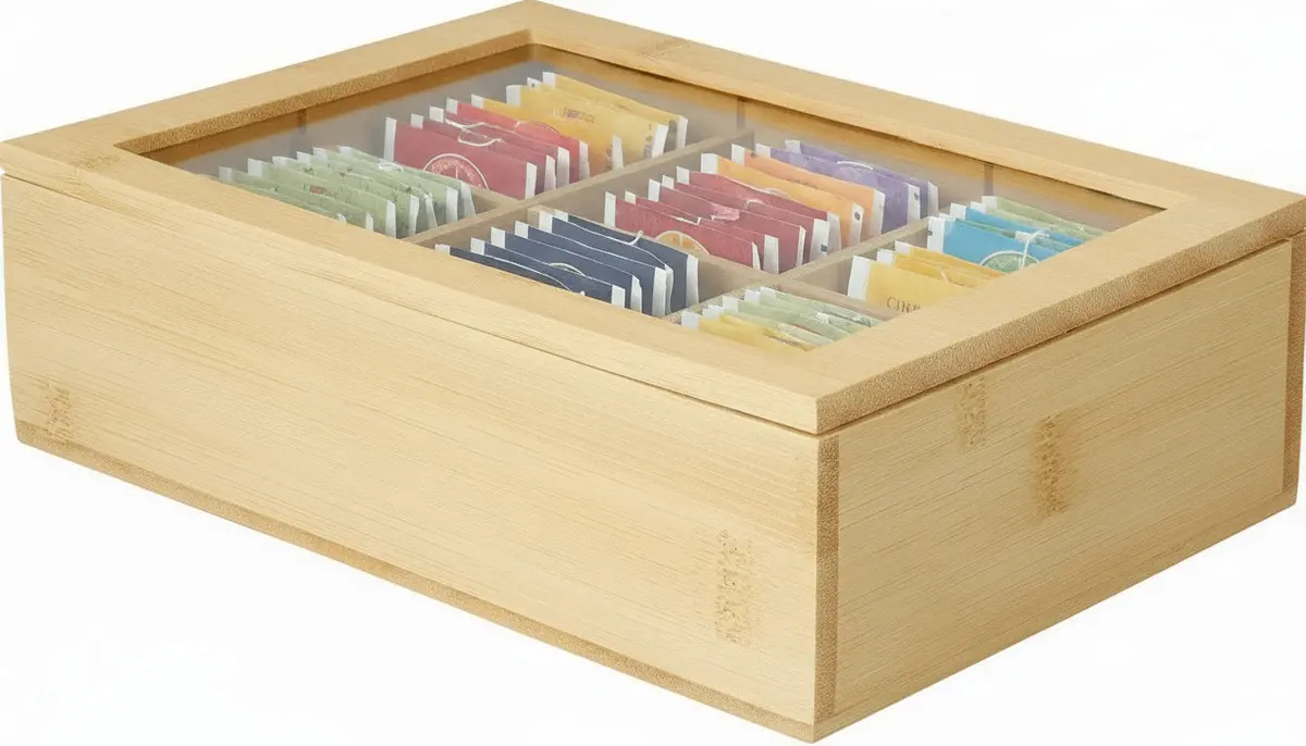 Cookinglife Theedoos - Theekist - Bamboe - 6 Vakken - 24 X 16 X 7 Cm 1