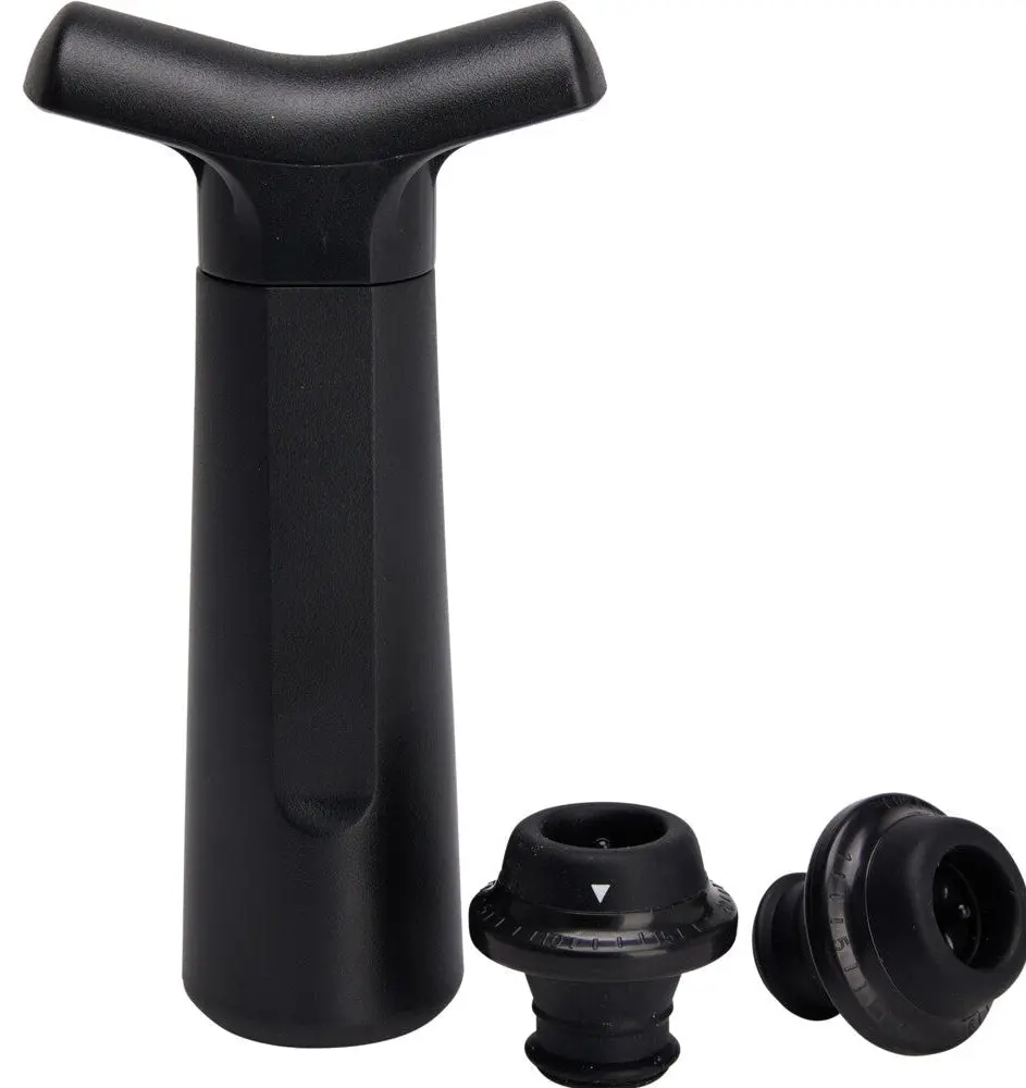 Cookinglife Wijn Vacuumpomp Met 2 Flessenstoppers Zwart 1