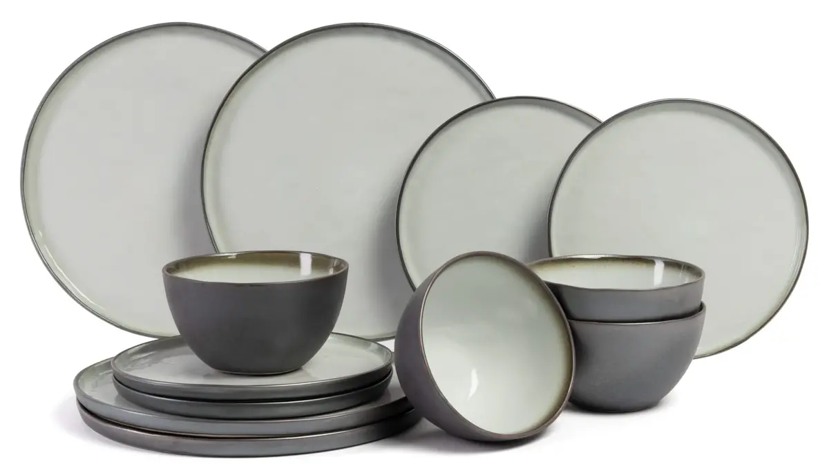 Cosy & Trendy Serviesset Plato Mat 12-Delig / 4 Personen - 4 Dinerborden, 4 Ontbijtborden En 4 Kommen 1