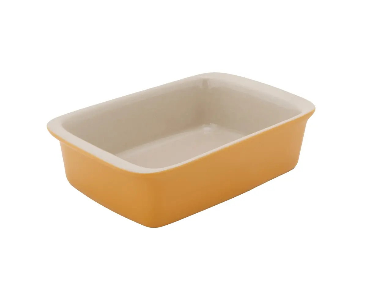 Cosy & Trendy Kleine Ovenschaal / Serveerschaal Aardewerk Fontestic Amber Gold - 16 X 10 X 3.5 Cm / 350 Ml 1