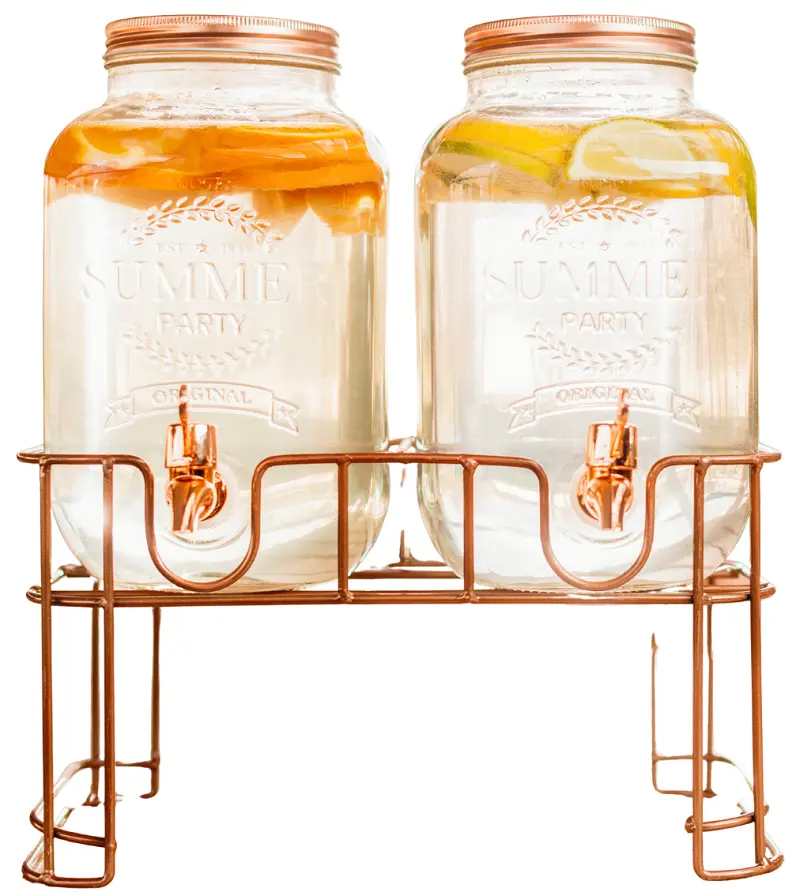 Cosy & Trendy Drankdispenser Met Houder - Koper - 2 X 3 Liter 1