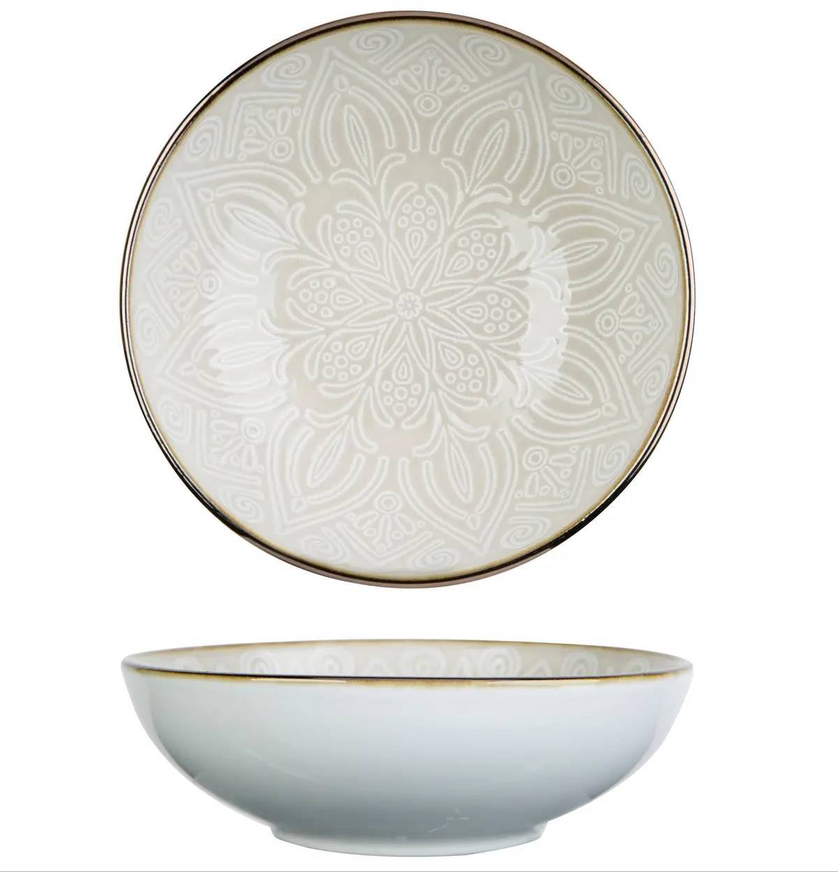 Cosy & Trendy Diepe Borden / Pastaborden Murano Beige Ø 18.5 Cm - 6 Stuks 1
