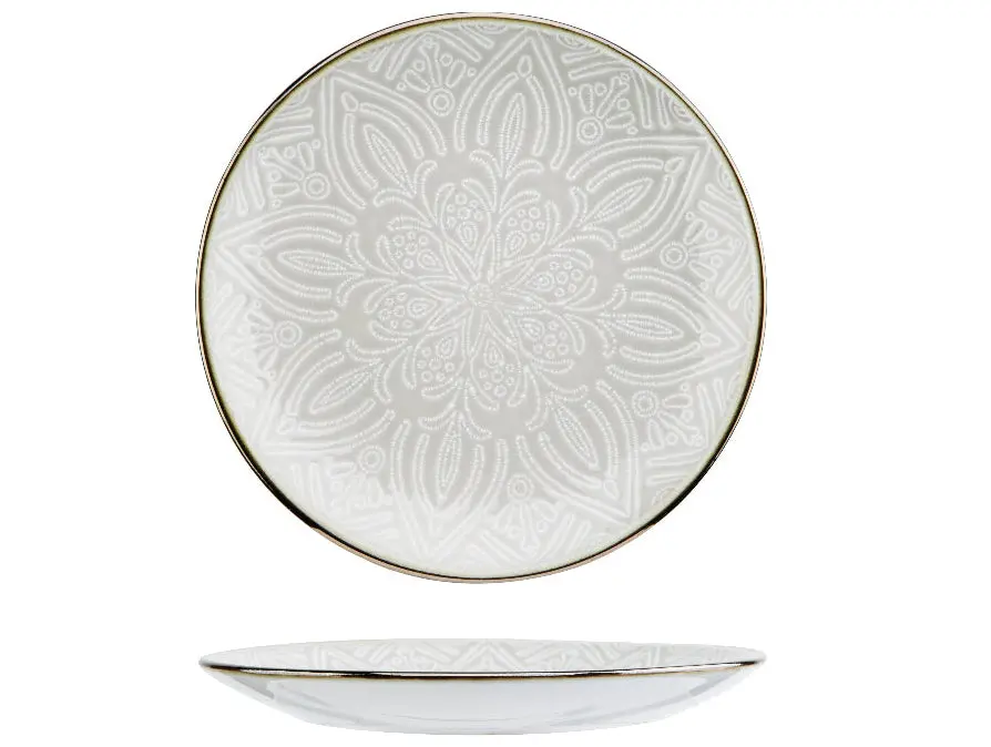 Cosy & Trendy Ontbijtborden / Dessertborden Murano Beige Ø 20 Cm - 6 Stuks 1
