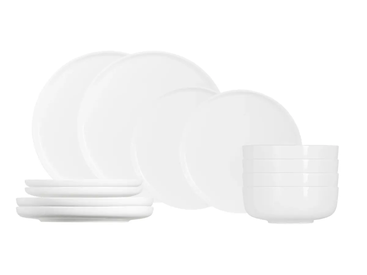 Cosy & Trendy Serviesset Moon White 12-Delig / 4 Personen - 4 Dinerborden, 4 Ontbijtborden En 4 Kommen 1