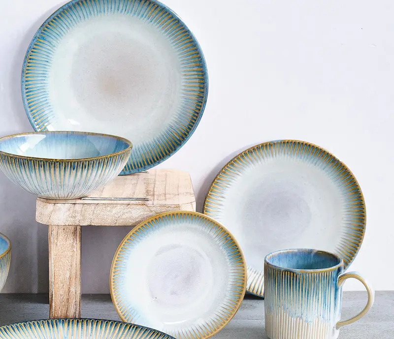 Cosy & Trendy Serviesset Listra Ocean 12-Delig / 4 Personen - 4 Dinerborden, 4 Ontbijtborden En 4 Kommen 2