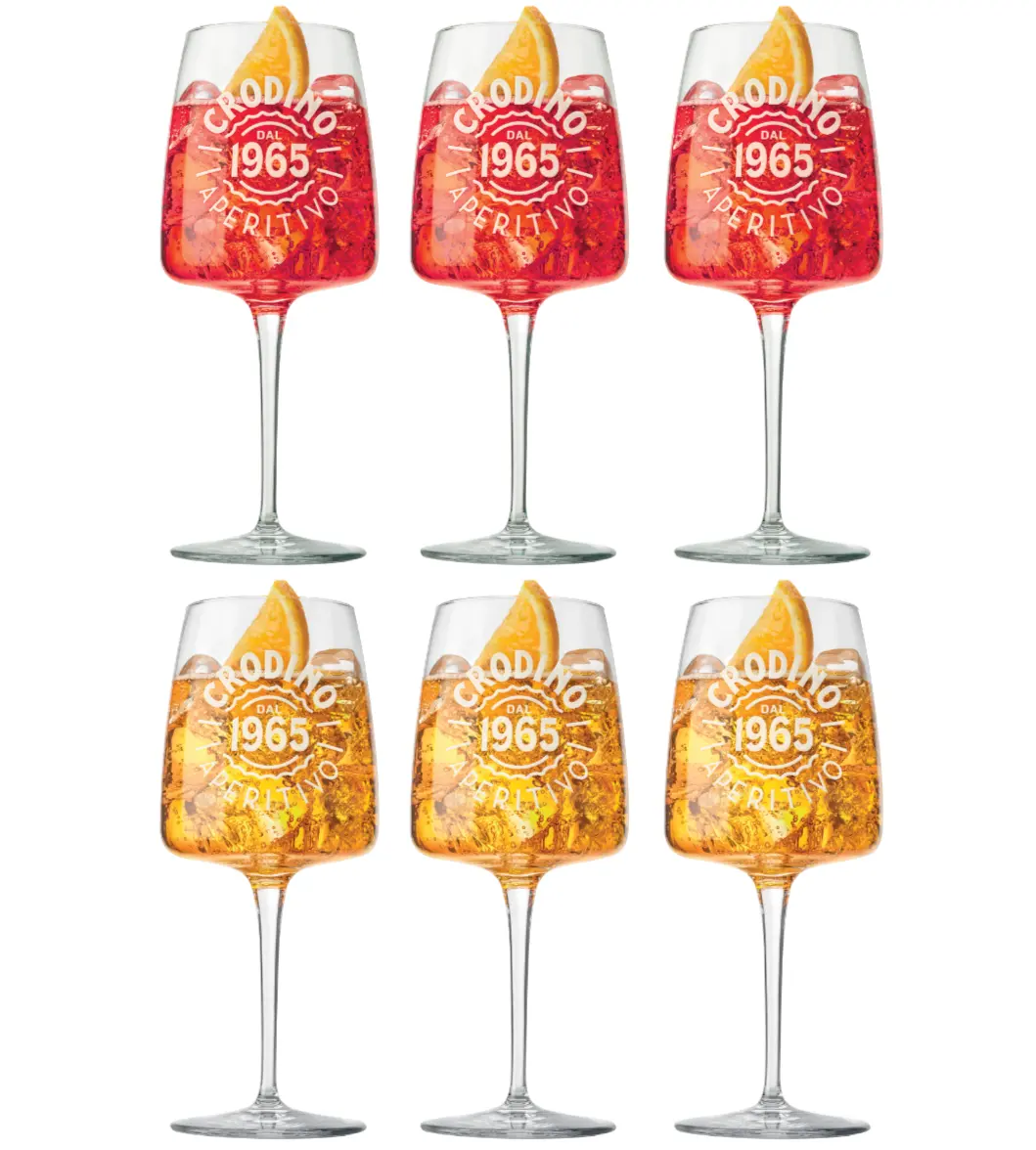 Crodino Spritz Glazen 450 Ml - Officieel Glas - 6 Stuks 1