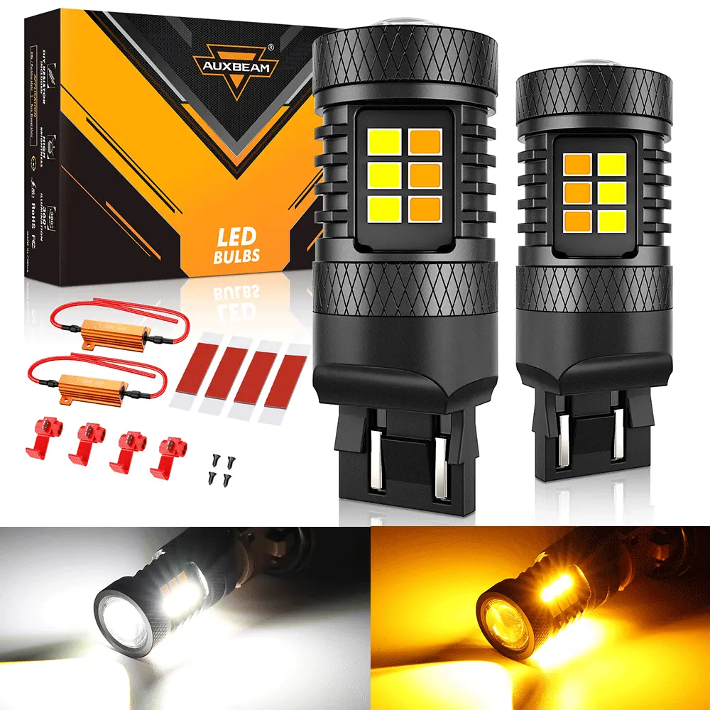 For 2016-2020 Toyoto Tacoma 7443/T20 Drl&Turn Signal Light Dual Color Lighting Switchback White&Amber 1