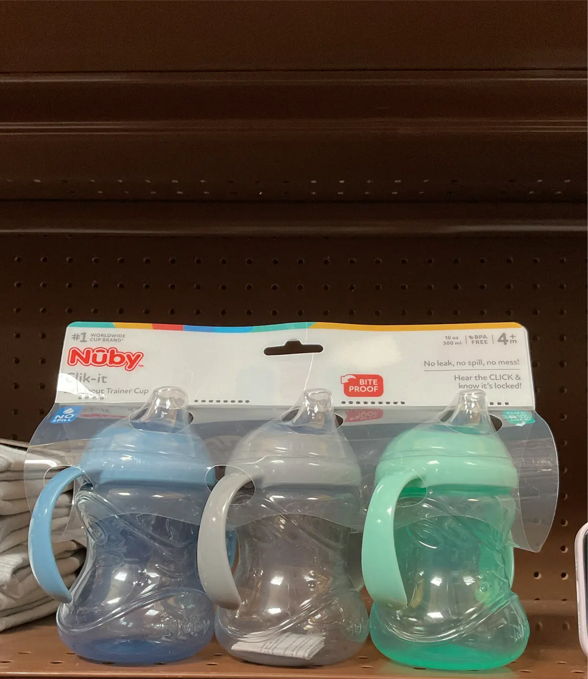 Nuby 3Pk Clik-It Handle Cup - Neutral - 8Oz 1