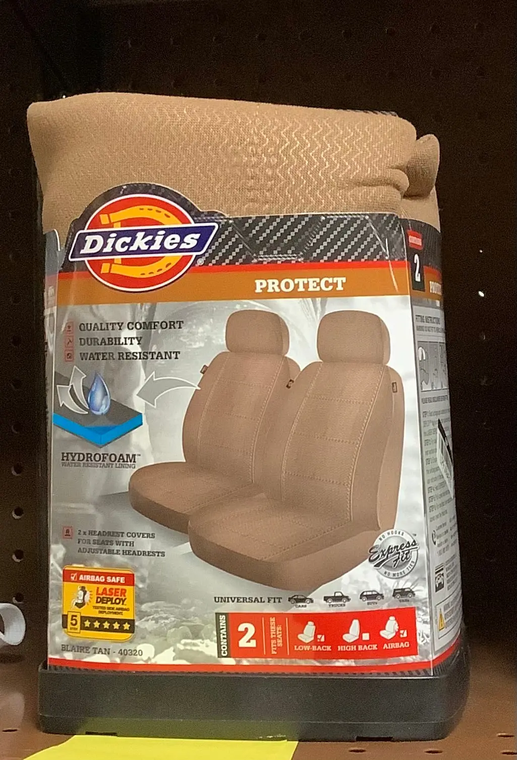 Dickies 2Pc Custom Blair Tan Seat Cover 1