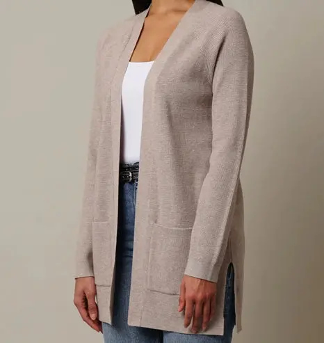 Cyrus Waffled Cardigan With Pockets - Grey 1