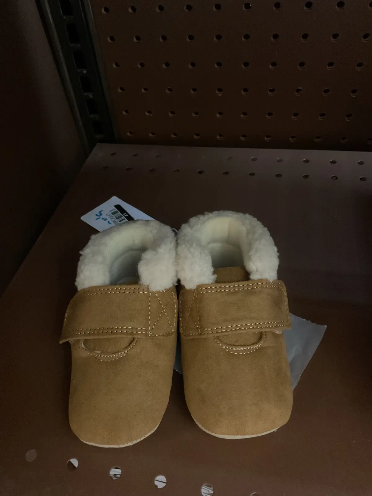 Kids Carters Tan With White Fluffy Sides Kids Shoe- Size 12-28M 1