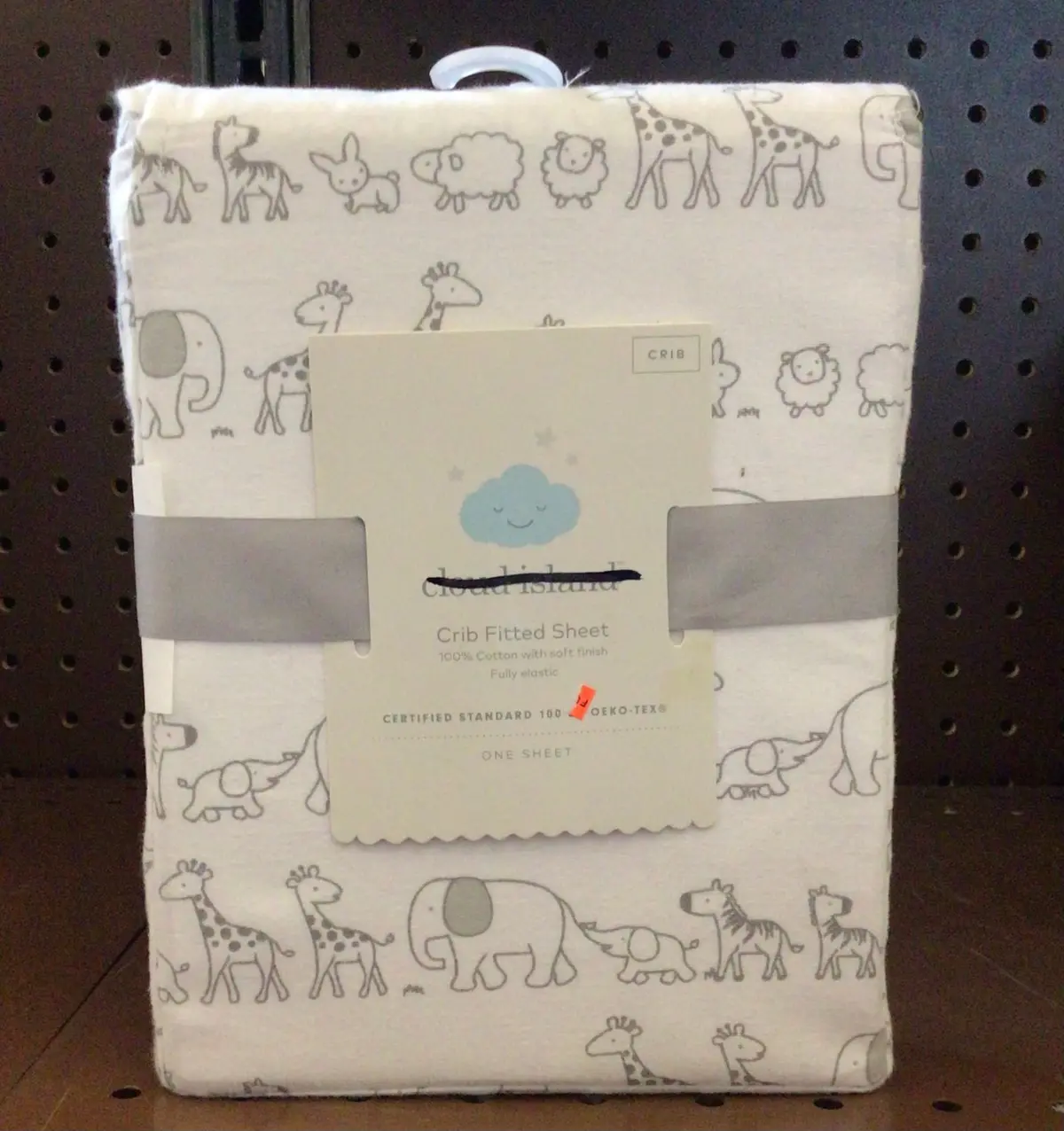 Crib Fitted Sheet 100% Cotton With Soft Finish - 1 Sheet - Animal Print 1