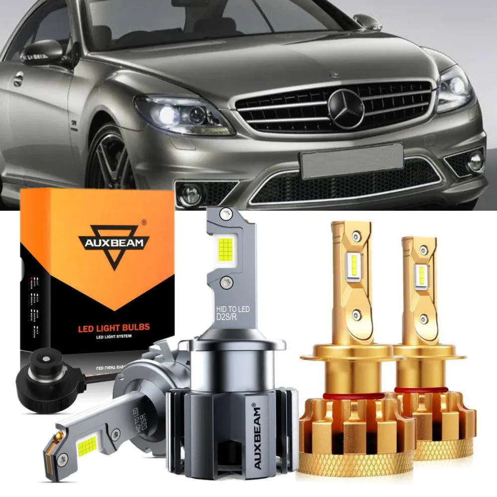For 2005-2009 Mercedes-Benz Cl65 Amg With Hid Headlamps Led Light Bulbs High Low Beam Bundle 1