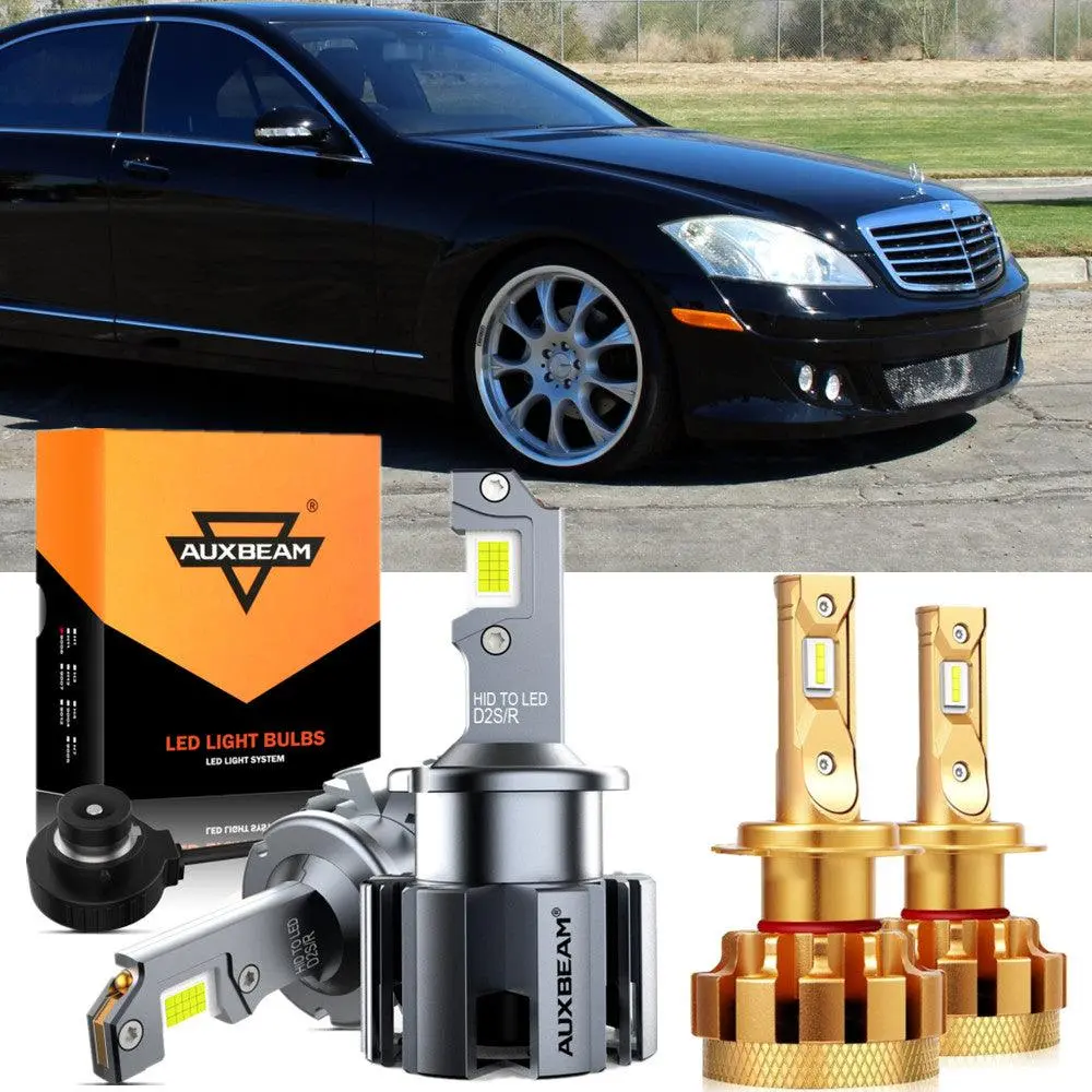 For 2008 Mercedes-Benz R550 With Hid Headlamps Led Light Bulbs High Low Beam Bundle 1