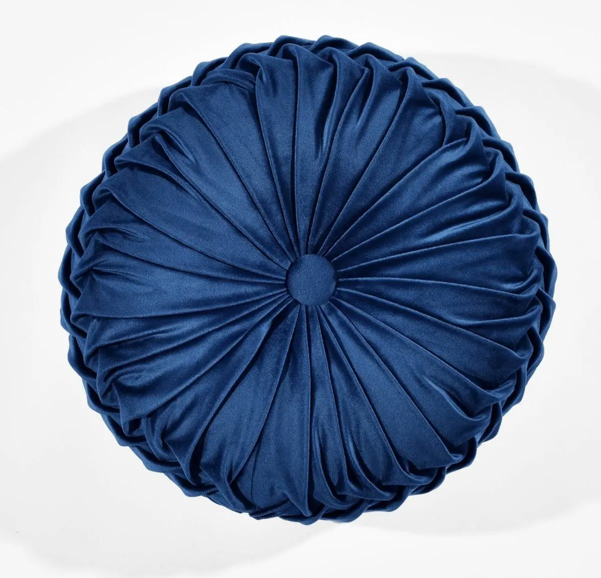 15" Pleated Round Throw Pillow Navy 1