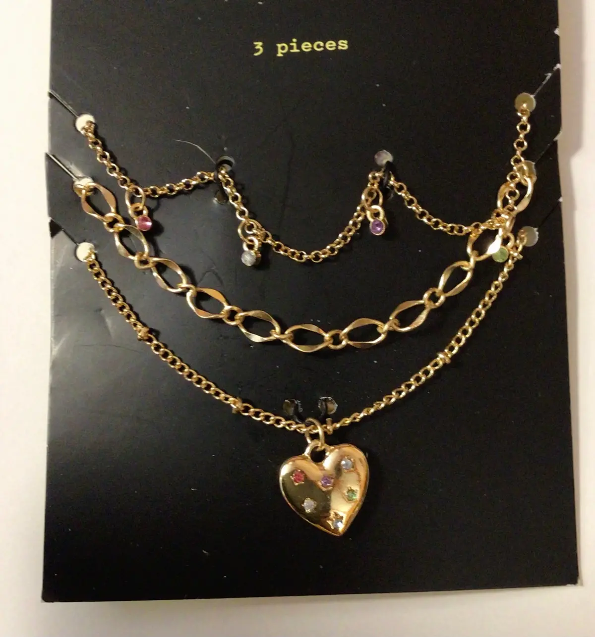 Heart Shape Necklace- 3Pc 1