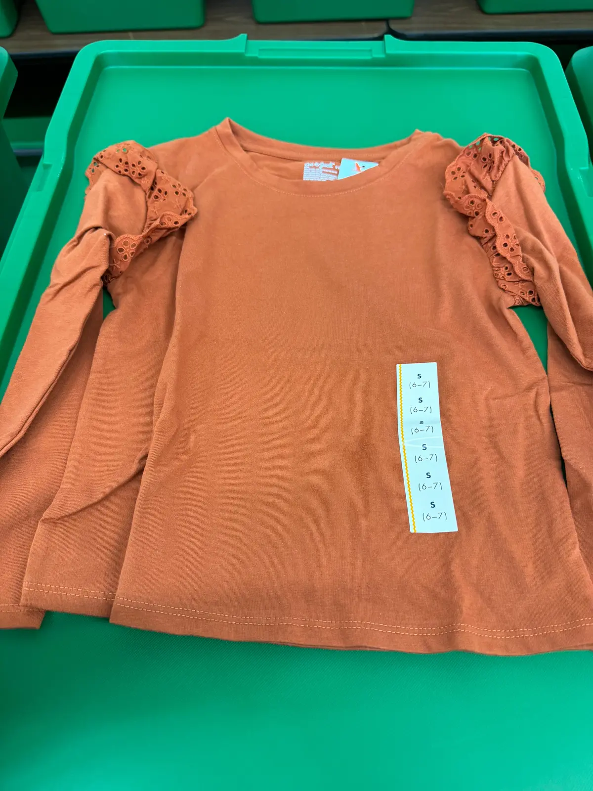Kids Chestnut Floral Fringe Long Sleeve S(6/7) 1