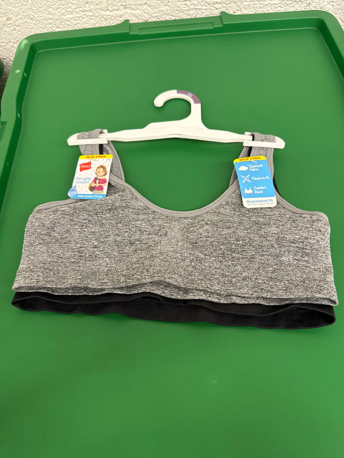 Kids 2Pck Grey/Black Training Bras-Xl 1