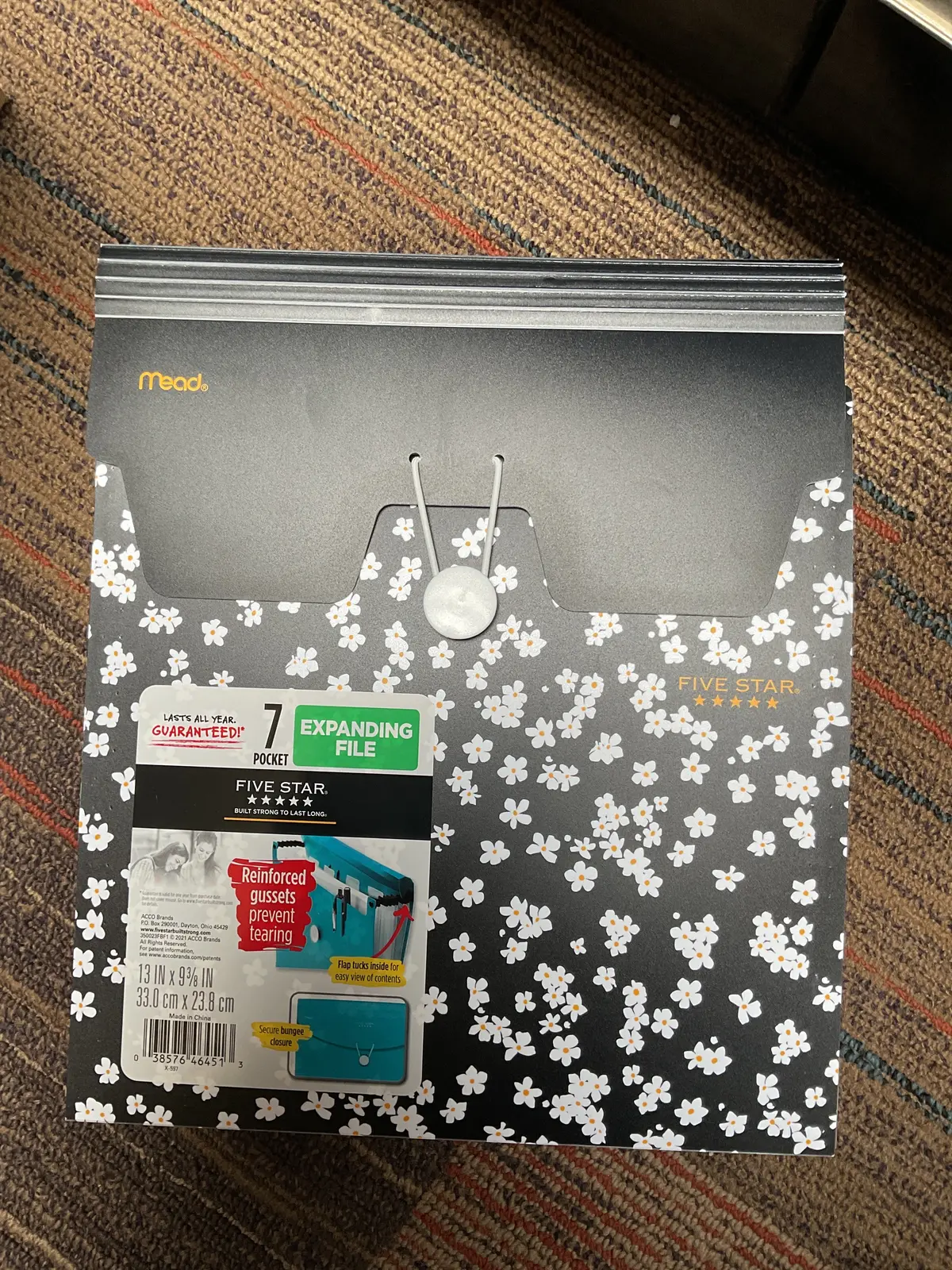 Five Star Mod Daisy 7-Pocket Vertical Expanding File Petite Daisy 1