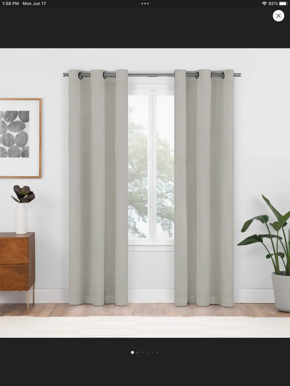 Eclipse Blackout Shadow Window Curtains- 2Pk - 37”X63” - Gray 1