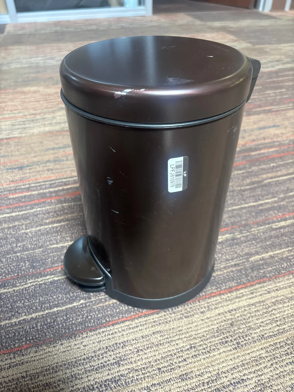 Round Step Bathroom Trash Can With Soft Close Lid - Scratched - As Is 1