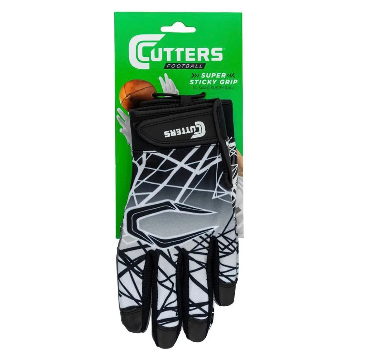 Cutters Game Day Receiver Youth Gloves Black - S 1