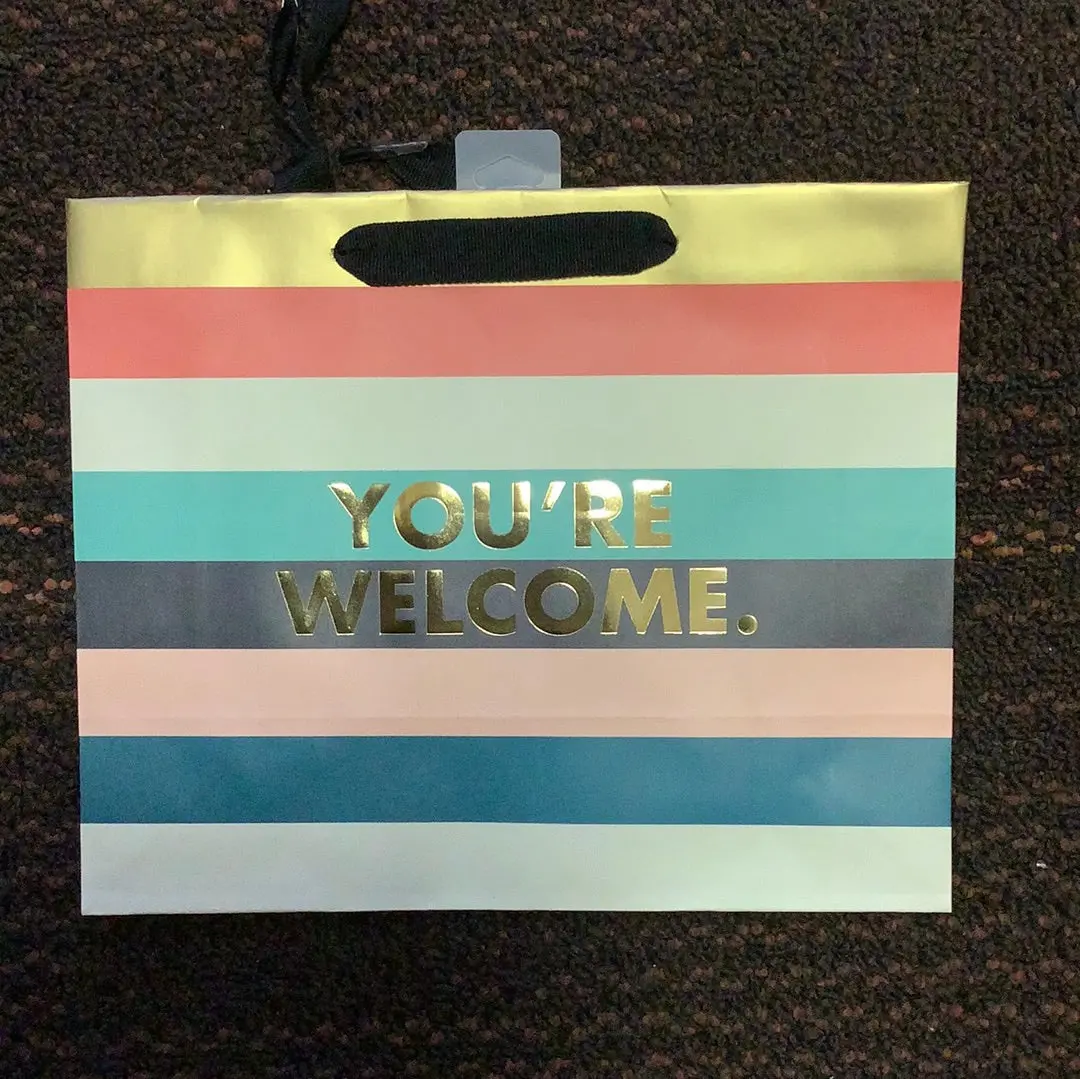 National Brand You’Re Welcome Striped Gift Bag 1