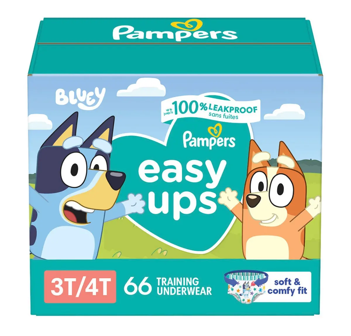 Damaged Box!!!Pampers Easy Ups Boys Pj Training Underwear Giant Pack - Size 3T-4T - 66 Count 1