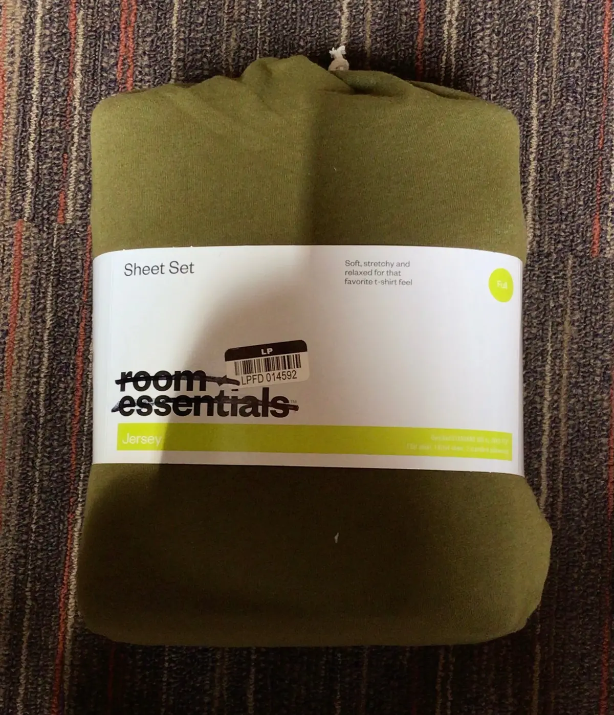 T-Shirt Soft Jersey Knit Sheet Set - Size Full - Olive Green 1