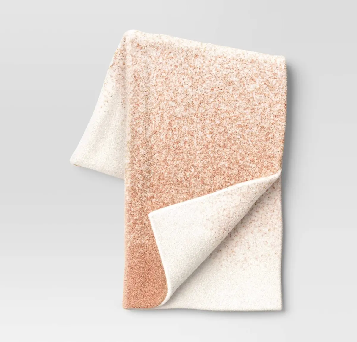 Reversible Ombré Cozy Feathery Knit Throw Blanket - Clay Pink 1