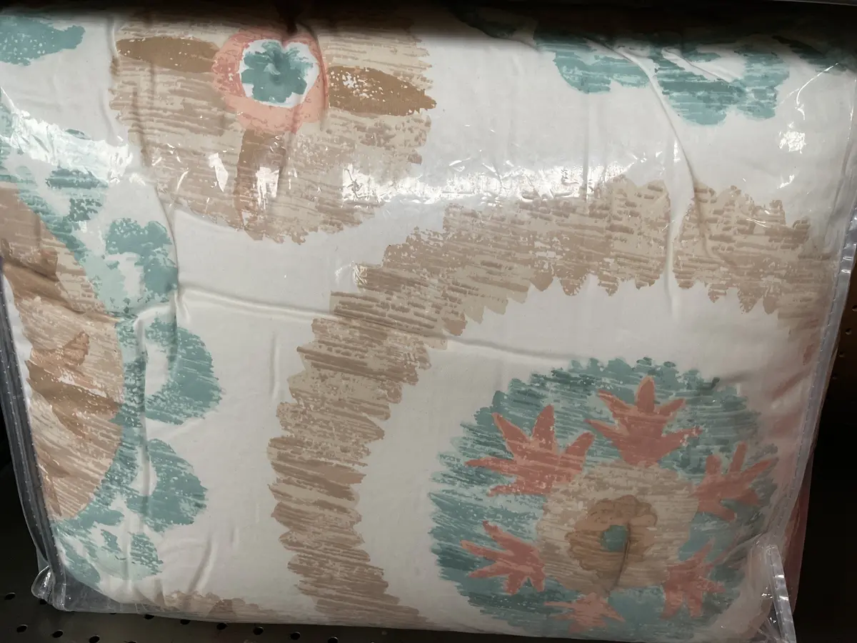 King Suzani Print Comforter And Sham Set Ivory/Light Teal
Blue 1