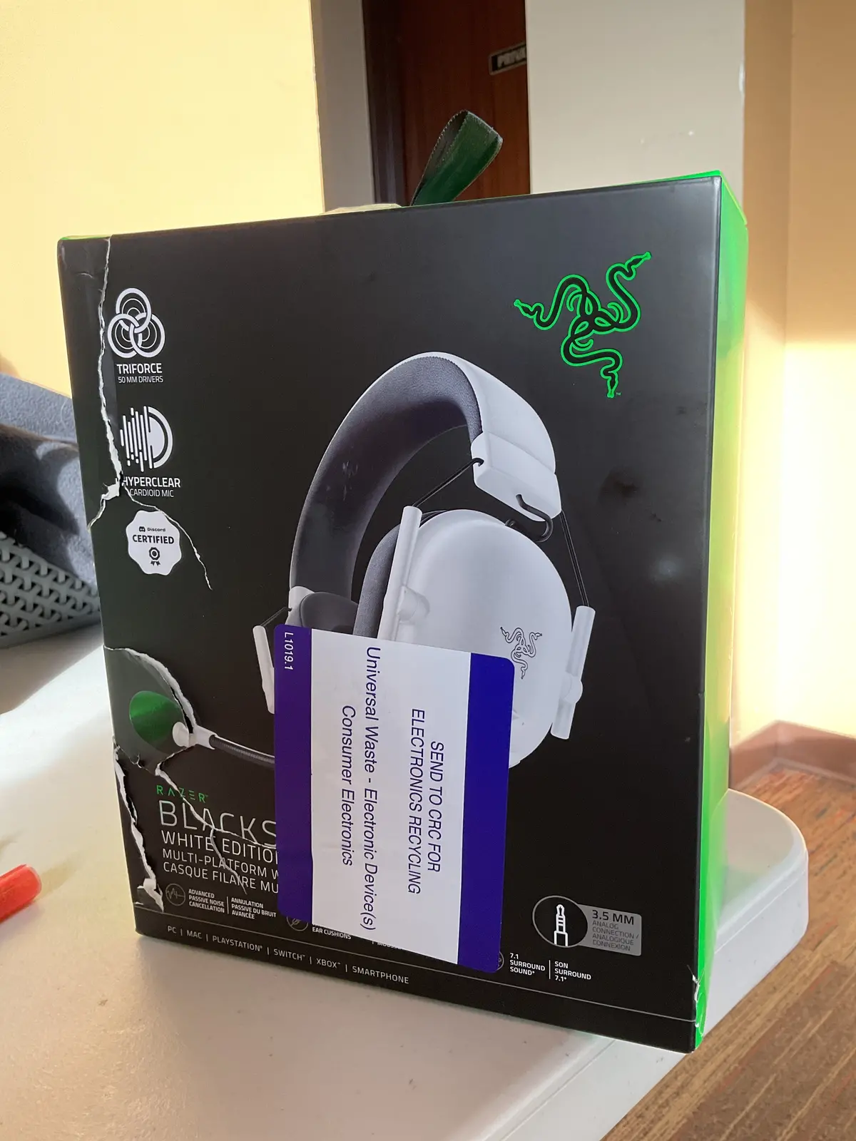 Razer Blackshark V2 X Wired Gaming Headset For Playstation 4/Nintendo Switch/Pc - White 1