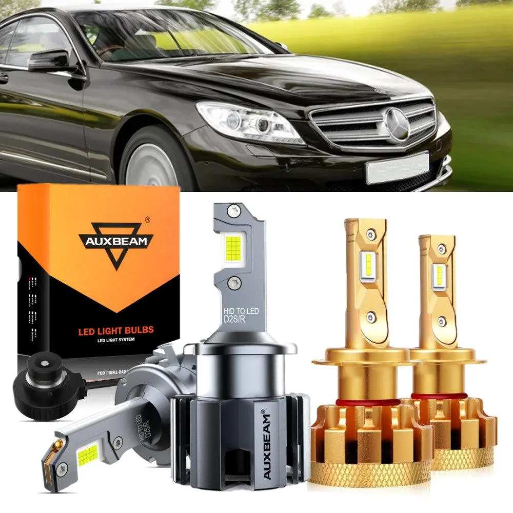 For 2001-2009 Mercedes-Benz Cl600 With Hid Headlamps Led Light Bulbs High Low Beam Bundle 1