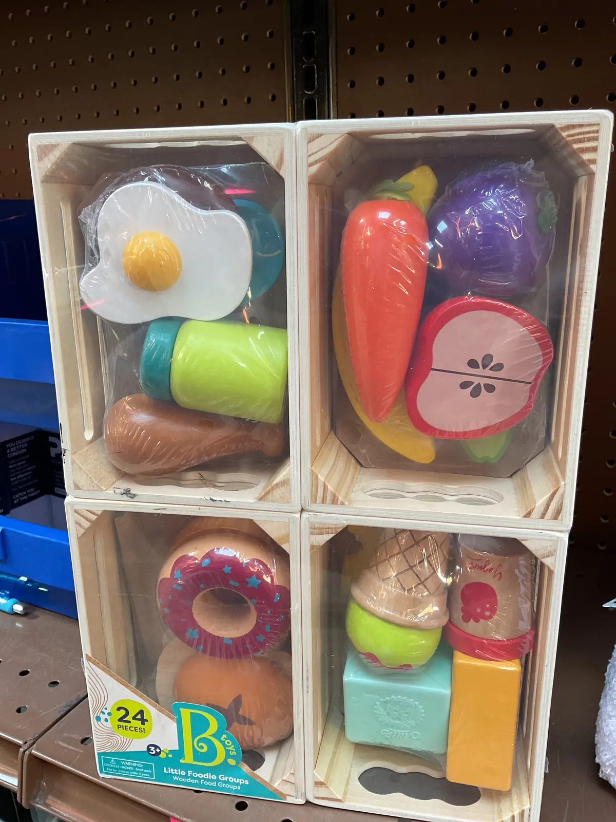 B. Toys - Wooden Play Food - Little Foodie Groups 24Pcs 1