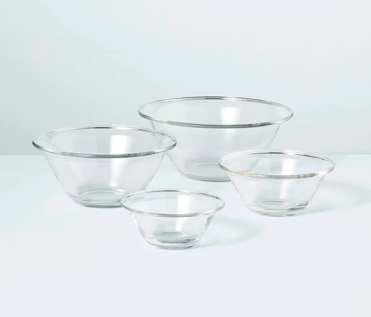 4Pc Glass Mixing Bowl Set Clear 1