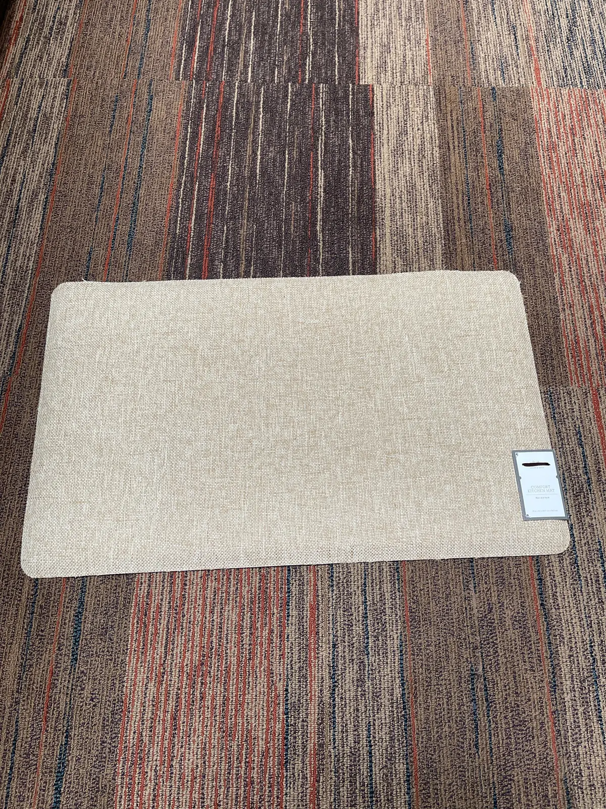 30" X 18" Basketweave Kitchen Comfort Mat Tan 1