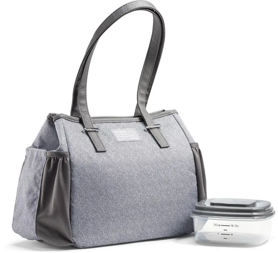 Lunch Bag - Grey Tweed 1